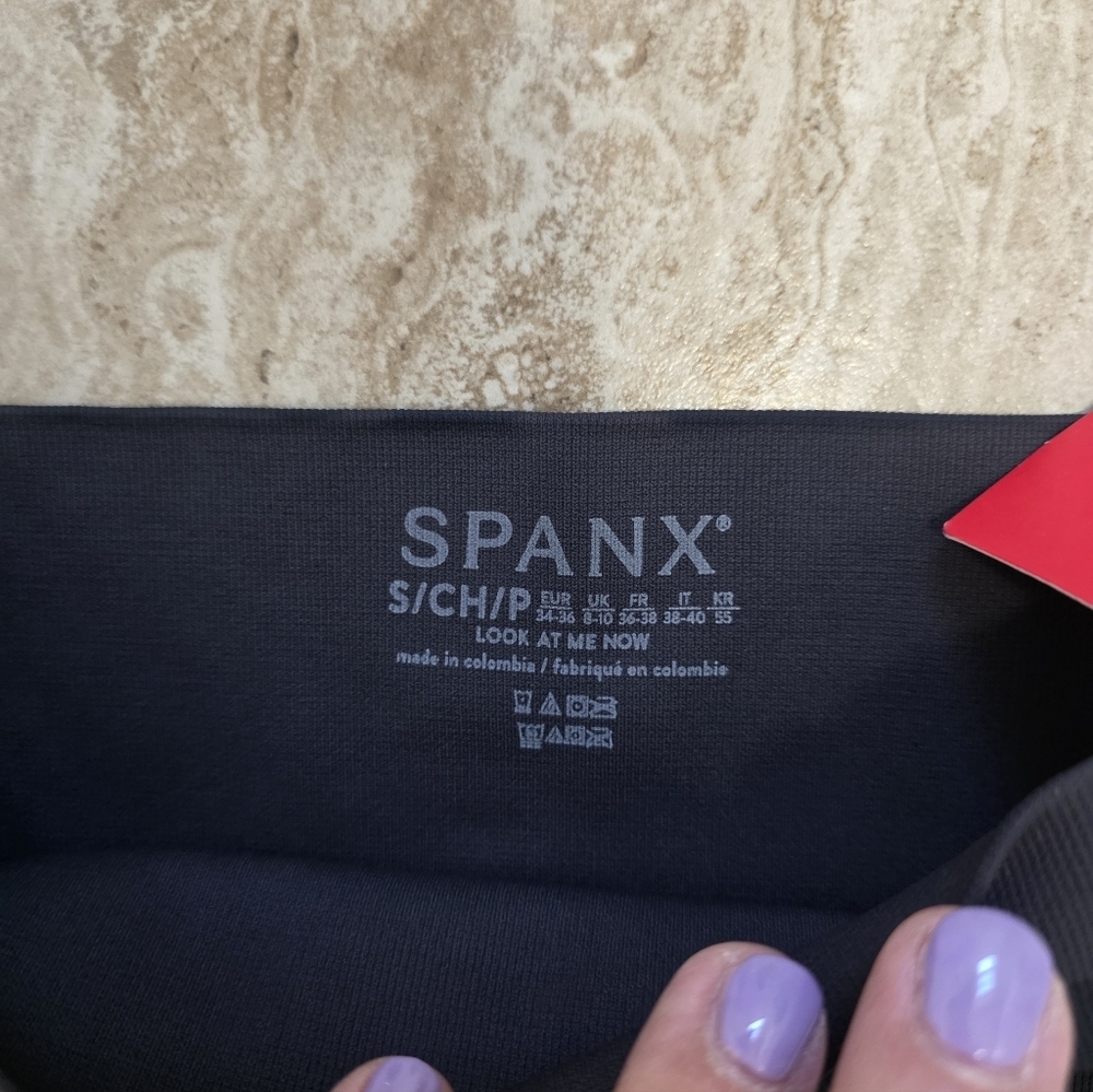 Spanx Look At Me Now Seamless Leggings Women's Gray Black Workout Gym Yoga Small - Picture 2 of 8